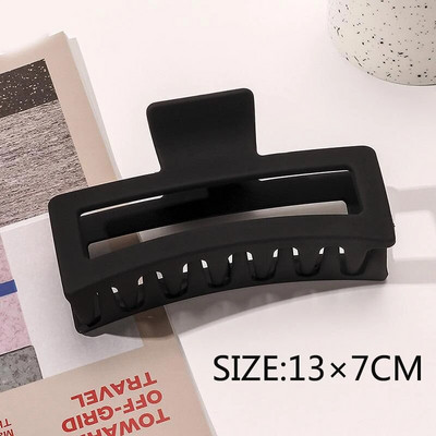 Ingyenes kiszállítás Nagyméretű rák hajcsatok női cápa kapcsok matt téglalap alakú geometrikus hajkapcsok 13 cm nagy barrettes fejfedők