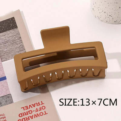 Ingyenes kiszállítás Nagyméretű rák hajcsatok női cápa kapcsok matt téglalap alakú geometrikus hajkapcsok 13 cm nagy barrettes fejfedők