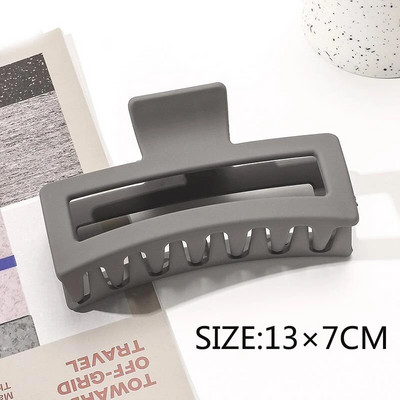 Ingyenes kiszállítás Nagyméretű rák hajcsatok női cápa kapcsok matt téglalap alakú geometrikus hajkapcsok 13 cm nagy barrettes fejfedők