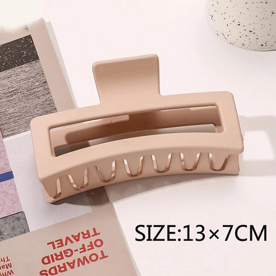 Ingyenes kiszállítás Nagyméretű rák hajcsatok női cápa kapcsok matt téglalap alakú geometrikus hajkapcsok 13 cm nagy barrettes fejfedők