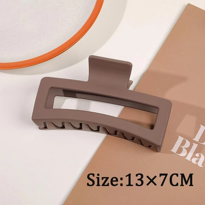 Ingyenes kiszállítás Nagyméretű rák hajcsatok női cápa kapcsok matt téglalap alakú geometrikus hajkapcsok 13 cm nagy barrettes fejfedők