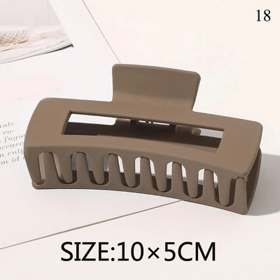 Ingyenes kiszállítás Nagyméretű rák hajcsatok női cápa kapcsok matt téglalap alakú geometrikus hajkapcsok 13 cm nagy barrettes fejfedők