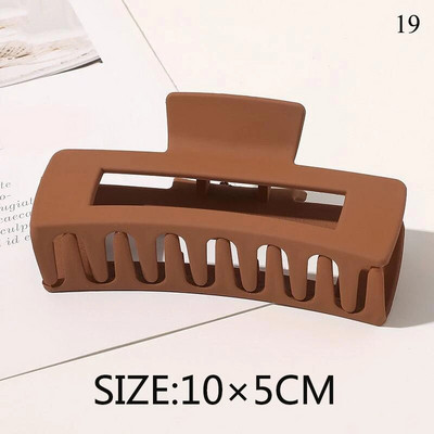 Ingyenes kiszállítás Nagyméretű rák hajcsatok női cápa kapcsok matt téglalap alakú geometrikus hajkapcsok 13 cm nagy barrettes fejfedők