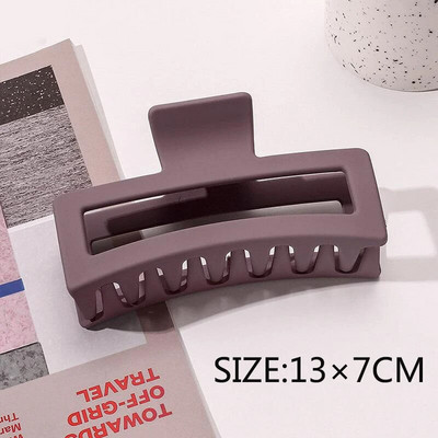 Ingyenes kiszállítás Nagyméretű rák hajcsatok női cápa kapcsok matt téglalap alakú geometrikus hajkapcsok 13 cm nagy barrettes fejfedők
