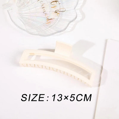 Ingyenes kiszállítás Nagyméretű rák hajcsatok női cápa kapcsok matt téglalap alakú geometrikus hajkapcsok 13 cm nagy barrettes fejfedők