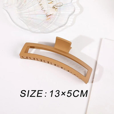 Ingyenes kiszállítás Nagyméretű rák hajcsatok női cápa kapcsok matt téglalap alakú geometrikus hajkapcsok 13 cm nagy barrettes fejfedők