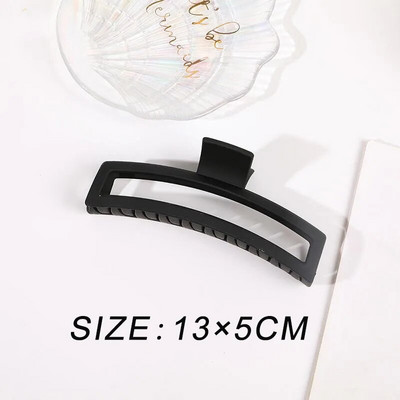 Ingyenes kiszállítás Nagyméretű rák hajcsatok női cápa kapcsok matt téglalap alakú geometrikus hajkapcsok 13 cm nagy barrettes fejfedők