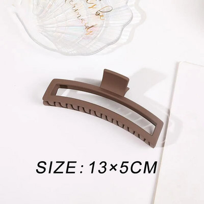 Ingyenes kiszállítás Nagyméretű rák hajcsatok női cápa kapcsok matt téglalap alakú geometrikus hajkapcsok 13 cm nagy barrettes fejfedők