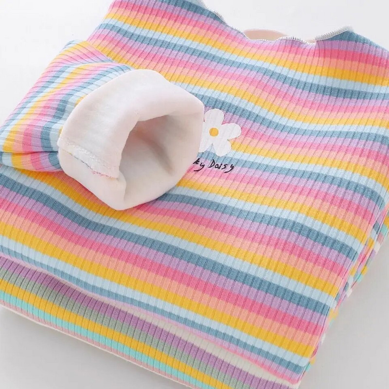 Tricouri pentru copii, dungi colorate, imprimeu flori, haine pentru copii de la 2 până la 6 ani, tricouri pentru fete, ținute de tip boutique pentru fete