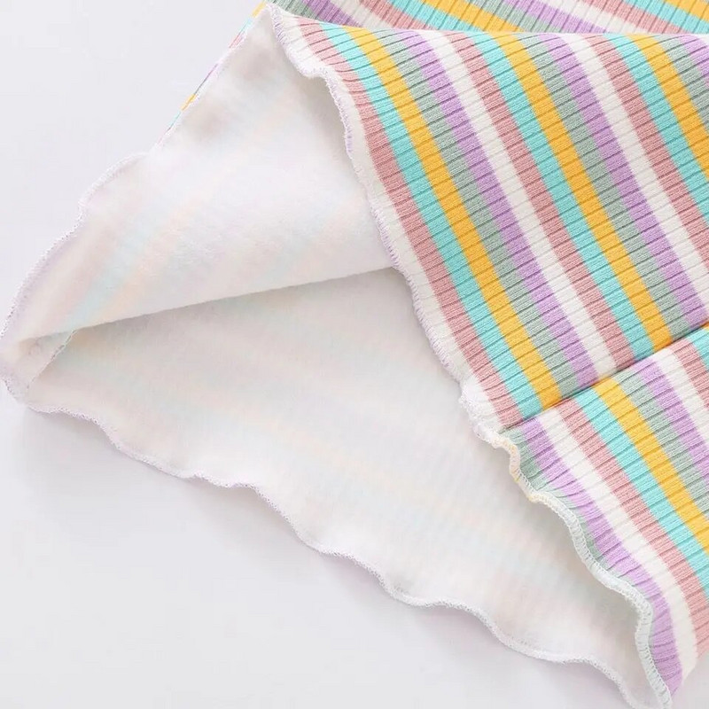 Tricouri pentru copii, dungi colorate, imprimeu flori, haine pentru copii de la 2 până la 6 ani, tricouri pentru fete, ținute de tip boutique pentru fete