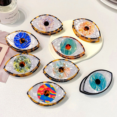Acetat colorat Ochiul diavolului Agrafă geometrică cu gheare de păr de crab pentru femei Cochiră de păr Evil Eye Agrafe Accesorii pentru păr 2023