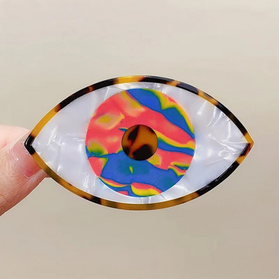 Színes acetát ördögszem geometrikus rákszőr-karmos kapcsos női fejdísz Evil Eye Hajtű Barrettes Hajkiegészítők 2023