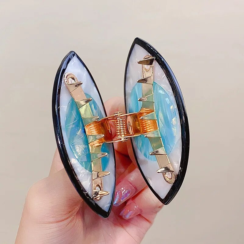 Színes acetát ördögszem geometrikus rákszőr-karmos kapcsos női fejdísz Evil Eye Hajtű Barrettes Hajkiegészítők 2023