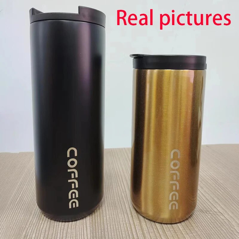 Cană de cafea din oțel inoxidabil 400 ml 550 ml cu capac Termos pentru ceașcă termică pentru apă, cafenea, băuturi de călătorie, sticla de apă izolată