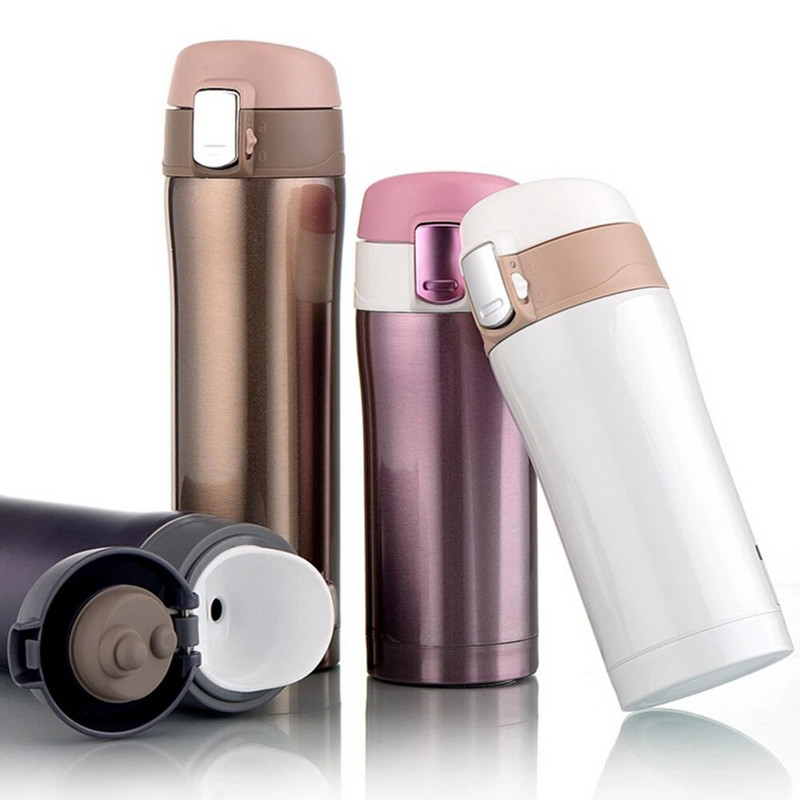 4 spalvų namų virtuvės vakuuminės kolbos termosai 500 ml / 350 ml nerūdijančio plieno izoliuotas termosas puodelis kavos puodelis kelioninis gėrimų butelis