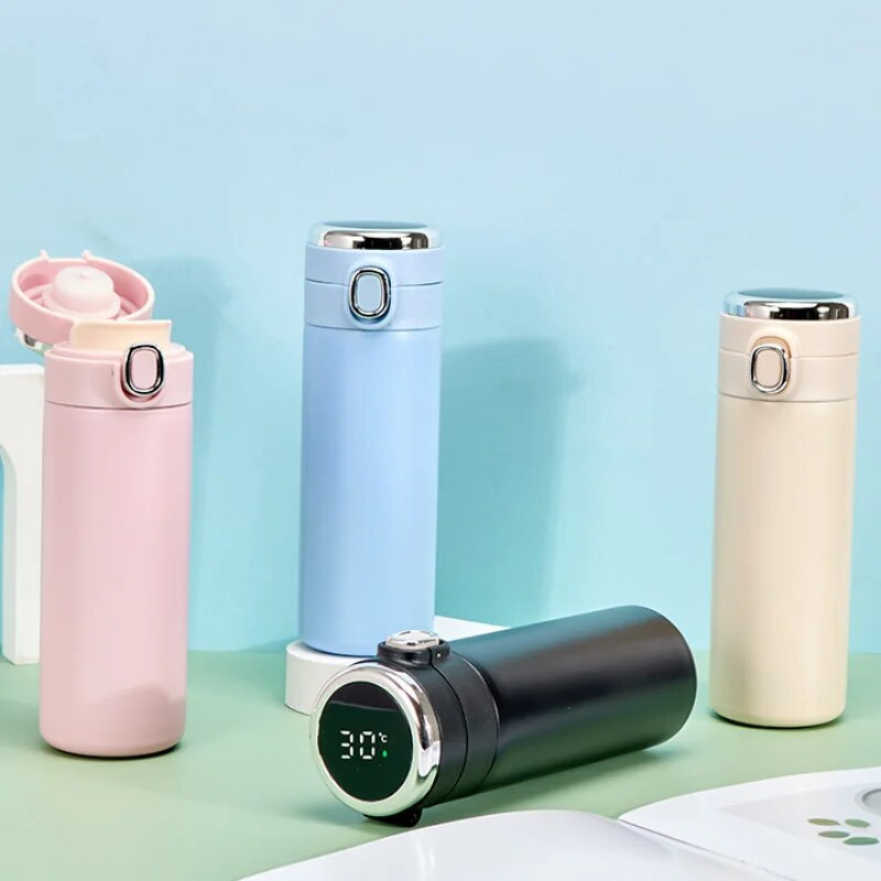 420 ml nerūdijančio plieno termoso butelis Smart LED temperatūros ekranas terminio vandens butelis vakuuminis kolba Kavos terminio puodelio izoliacija