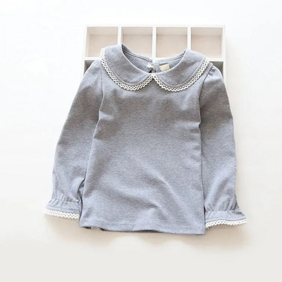 Abreeze nauji vaikiški marškinėliai mergaitėms pavasario rudens medvilnė mergaičių drabužiai rožiniai balti vaikiški marškinėliai solidūs mergaičių marškinėliai ilgomis rankovėmis