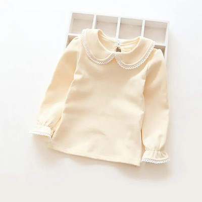 Abreeze nauji vaikiški marškinėliai mergaitėms pavasario rudens medvilnė mergaičių drabužiai rožiniai balti vaikiški marškinėliai solidūs mergaičių marškinėliai ilgomis rankovėmis