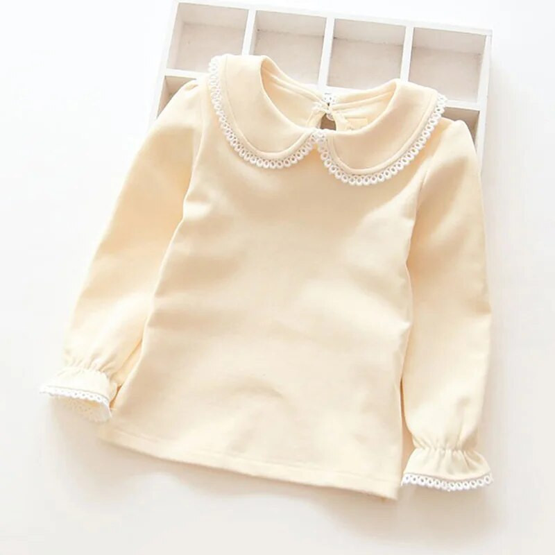 Abreeze nauji vaikiški marškinėliai mergaitėms pavasario rudens medvilnė mergaičių drabužiai rožiniai balti vaikiški marškinėliai solidūs mergaičių marškinėliai ilgomis rankovėmis