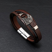 Új bőr karkötők férfi rozsdamentes acél többrétegű fonott kötél karkötők férfi női karkötők ékszerek Pulsera Hombre