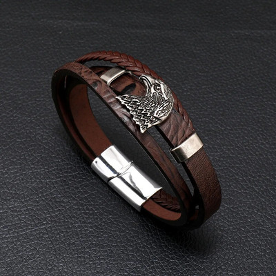 Nové kožené náramky pre mužov z nehrdzavejúcej ocele, viacvrstvové pletené lanové náramky pre mužov a ženy, náramky, šperky Pulsera Hombre