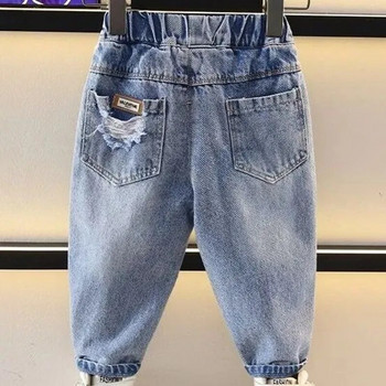 Ανοιξιάτικο και φθινόπωρο παιδικό παντελόνι τζιν Νέο αγόρι και μωρό Μοντέρνο casual διάτρητο τζιν παντελόνι για αγόρια