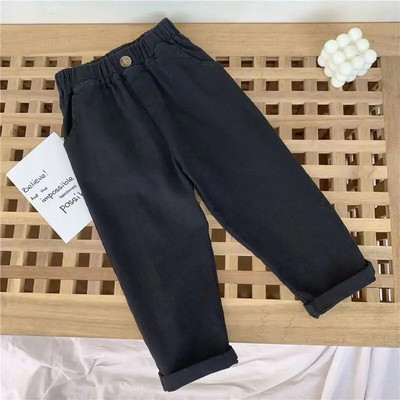Pantaloni casual de primăvară pentru copii, băieți, 2023, pantaloni drepti elastici, din bumbac pur, pentru copii mici, pantaloni coreeni pentru bebeluși, 2-8 ani