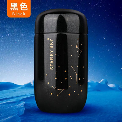 Sticle termoizolante de 200 ml, mini cană de cafea rezistentă la scurgeri, din oțel inoxidabil 304, drăguț cu două straturi, ceașcă cu apă