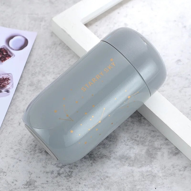 Sticle termoizolante de 200 ml, mini cană de cafea rezistentă la scurgeri, din oțel inoxidabil 304, drăguț cu două straturi, ceașcă cu apă