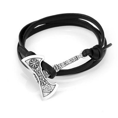 Teamer Viking Ax Wrap horgony karkötő férfi bőr kötél karkötők bőr kiegészítők szláv perun férfi ékszerek legjobb ajándékok