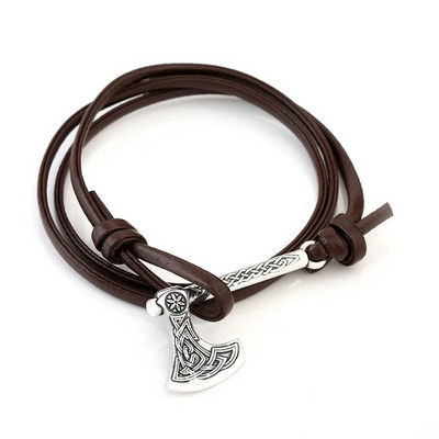 Teamer Viking Ax Wrap horgony karkötő férfi bőr kötél karkötők bőr kiegészítők szláv perun férfi ékszerek legjobb ajándékok