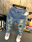 Μωρό αγόρι Loose Jeans Νέα μόδα Κορεάτικο στυλ Casual Holes Sto Jeans Άνοιξη Καλοκαίρι παιδικό τζιν παντελόνι για 2-6 χρόνια