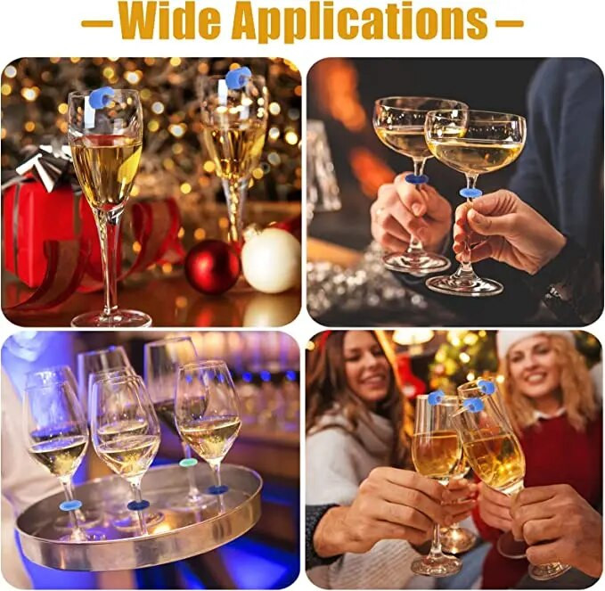 Vyno taurės žymeklis gėrimų sultys šampano taurės etiketė Daugkartinio naudojimo puodelio žymėjimo žyma atpažinimo juosta vakarėlio spalva atsitiktinė