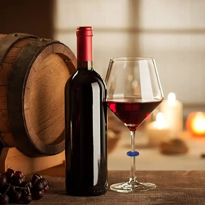 Vyno taurės žymeklis gėrimų sultys šampano taurės etiketė Daugkartinio naudojimo puodelio žymėjimo žyma atpažinimo juosta vakarėlio spalva atsitiktinė