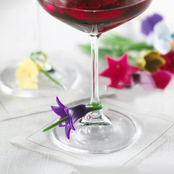 Нов комплект силиконови маркери Етикет за разпознаване на чаши за вино Идентификация на чаши за пиене Етикети Етикети Знаци за парти Аксесоари за барове
