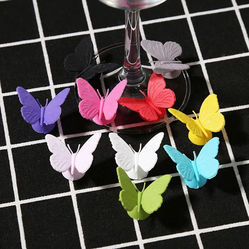 Naujas silikoninių žymeklių rinkinys vyno taurės atpažinimo etiketė, stiklinė, identifikavimo etiketės, skirtos vakarėliams skirtiems barinių priedams