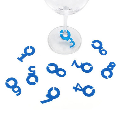 8 vnt. Silikoninis vyno stiklo žymeklis Creative Drinking Cup Identifier Party Cup ženklas (atsitiktinė spalva)