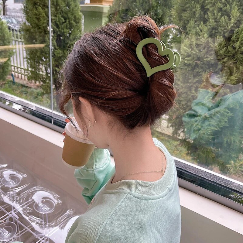 Nauja Love Heart nugaros galvos plaukų segtukas korėjiečių elegantiško temperamento ryklio plaukų žnyplės plaukų segtukas galvos apdangalas moteriškų plaukų aksesuarai