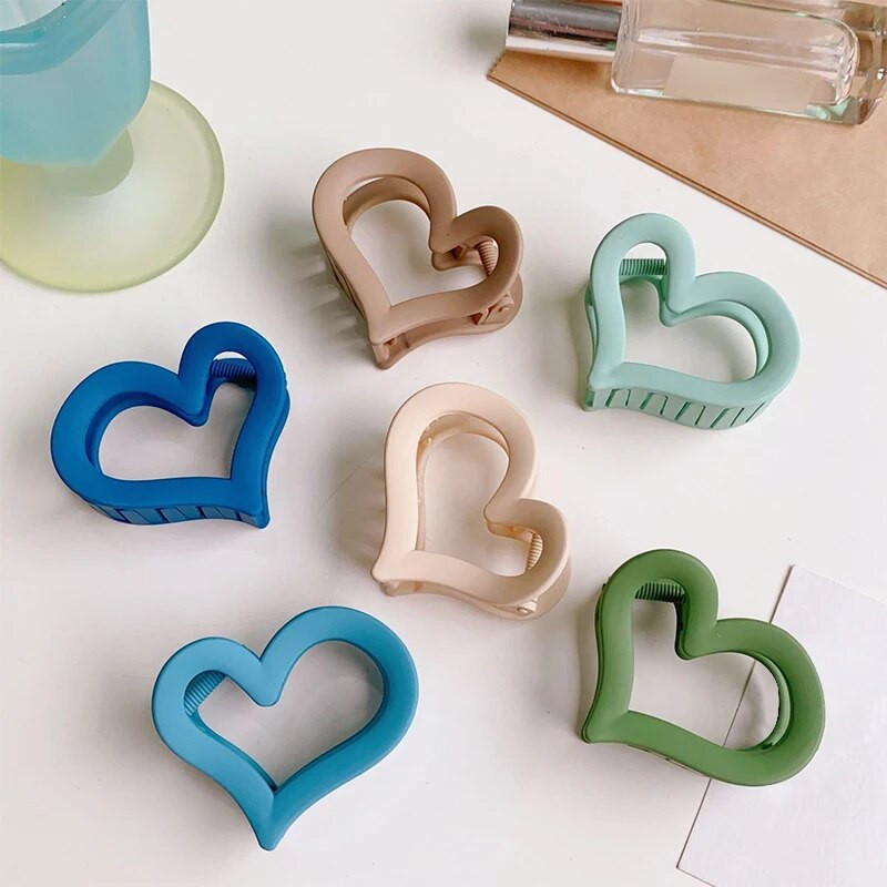 Nauja Love Heart nugaros galvos plaukų segtukas korėjiečių elegantiško temperamento ryklio plaukų žnyplės plaukų segtukas galvos apdangalas moteriškų plaukų aksesuarai