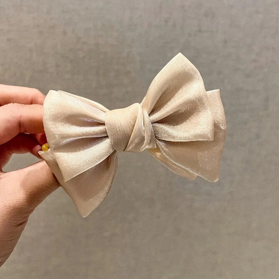 Fashion Bowknot Hair Claw lány hercegnőhöz Elegáns francia masnis fejdísz Kapcsolós vissza Updo Hair Shark Clip Crab Stick fejfedő