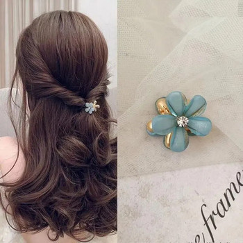 Χαριτωμένα κρυστάλλινα λουλούδια φουρκέτα Κορεάτικα κοσμήματα αξεσουάρ μαλλιών για γυναίκες κορίτσια Μίνι νύχι μαλλιών заколка для волос крабик для волос