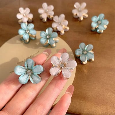 Cute Crystal Flower Hajtű Koreai Ékszer Hajtartozékok Női Lányoknak Mini Hair Claw заколка для волос крабик для волос