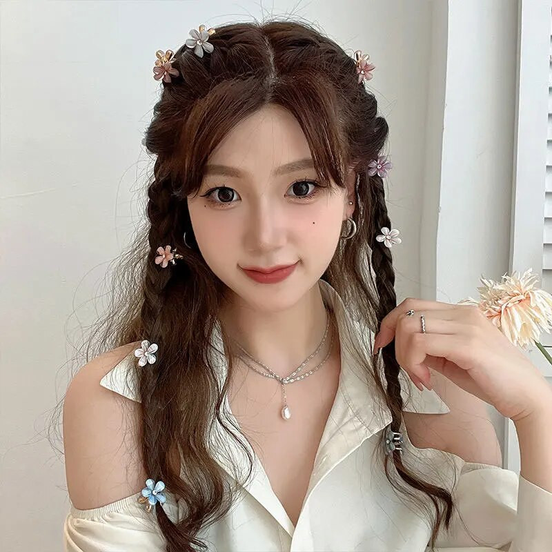 Mieli krištolo gėlės plaukų segtukai korėjietiški papuošalai plaukų aksesuarai moterims mergaitėms mini plaukų letena заколка для волос крабик для волос
