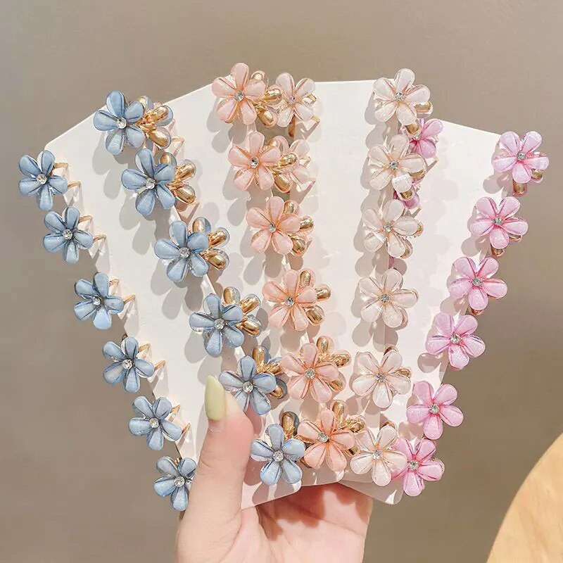 Mieli krištolo gėlės plaukų segtukai korėjietiški papuošalai plaukų aksesuarai moterims mergaitėms mini plaukų letena заколка для волос крабик для волос