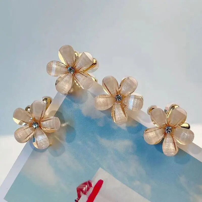 Mieli krištolo gėlės plaukų segtukai korėjietiški papuošalai plaukų aksesuarai moterims mergaitėms mini plaukų letena заколка для волос крабик для волос