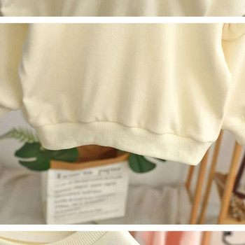 Παιδικά ρούχα άνοιξη και φθινόπωρο Νέα τάση εκτύπωσης μόδας βολάν Ευέλικτο στρογγυλό λαιμό μακρυμάνικο μονόχρωμο φούτερ