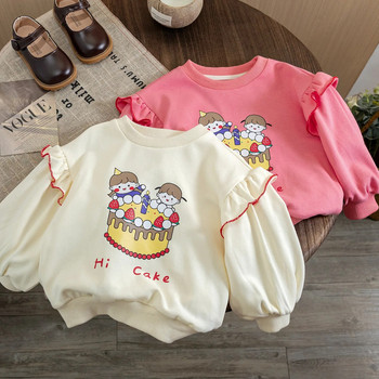 Суичър за момичета Памучен пуловер за деца Детски тениски с анимационен принт 2023 Пролет Есен Бебешки дрехи Корейски стил
