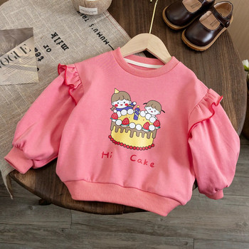 Суичър за момичета Памучен пуловер за деца Детски тениски с анимационен принт 2023 Пролет Есен Бебешки дрехи Корейски стил