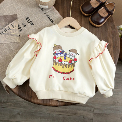 Hanorac pentru fete, pulover din bumbac, pentru copii, cu imprimeu de desene animate, tricouri pentru copii, primăvară, toamnă, 2023, haine pentru bebeluși în stil coreean