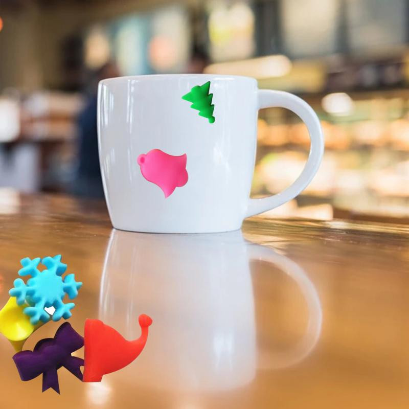 12 vnt/komplektas Silikoninis raudonojo vyno taurės žymeklis Creative vyno taurės identifikatorius siurbimo taurė Etiketė Vakarėlio šventė Virtuvės baro priedai